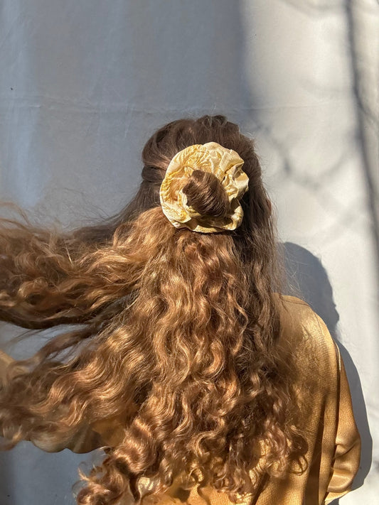 Scrunchie - Gelb-Gold Jacquard
