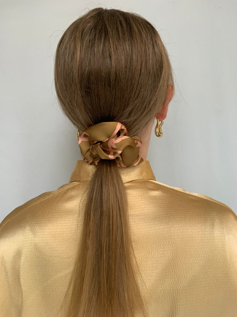 Scrunchie - Gold-Braun / Apricot