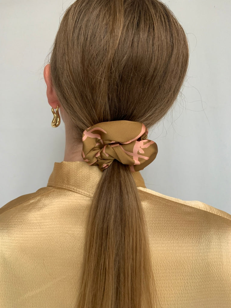 Scrunchie - Gold-Braun / Apricot