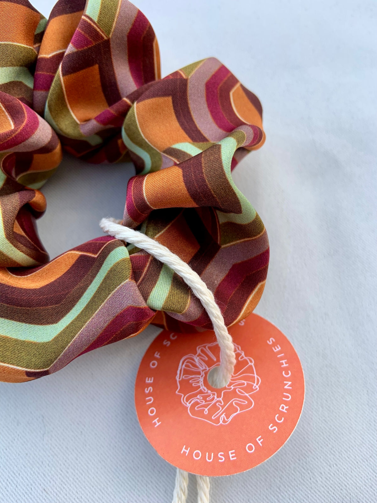 Scrunchie - Orange/Grün Retro