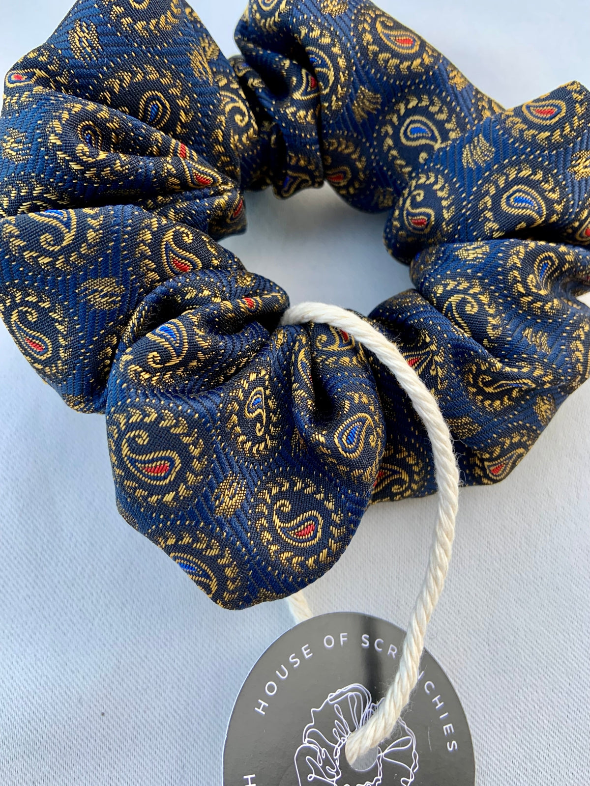 Scrunchie - Dunkelblaues Paisley