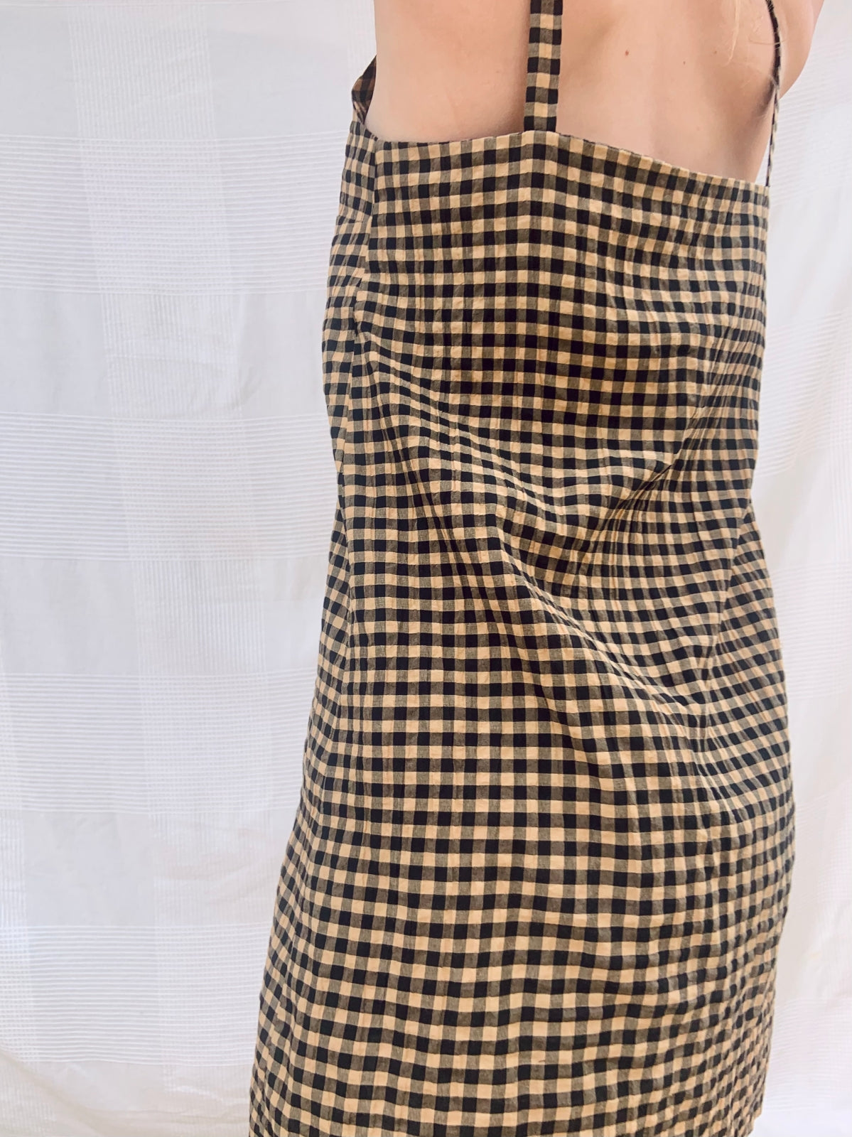 Summer Dress - Black/Brown Checked