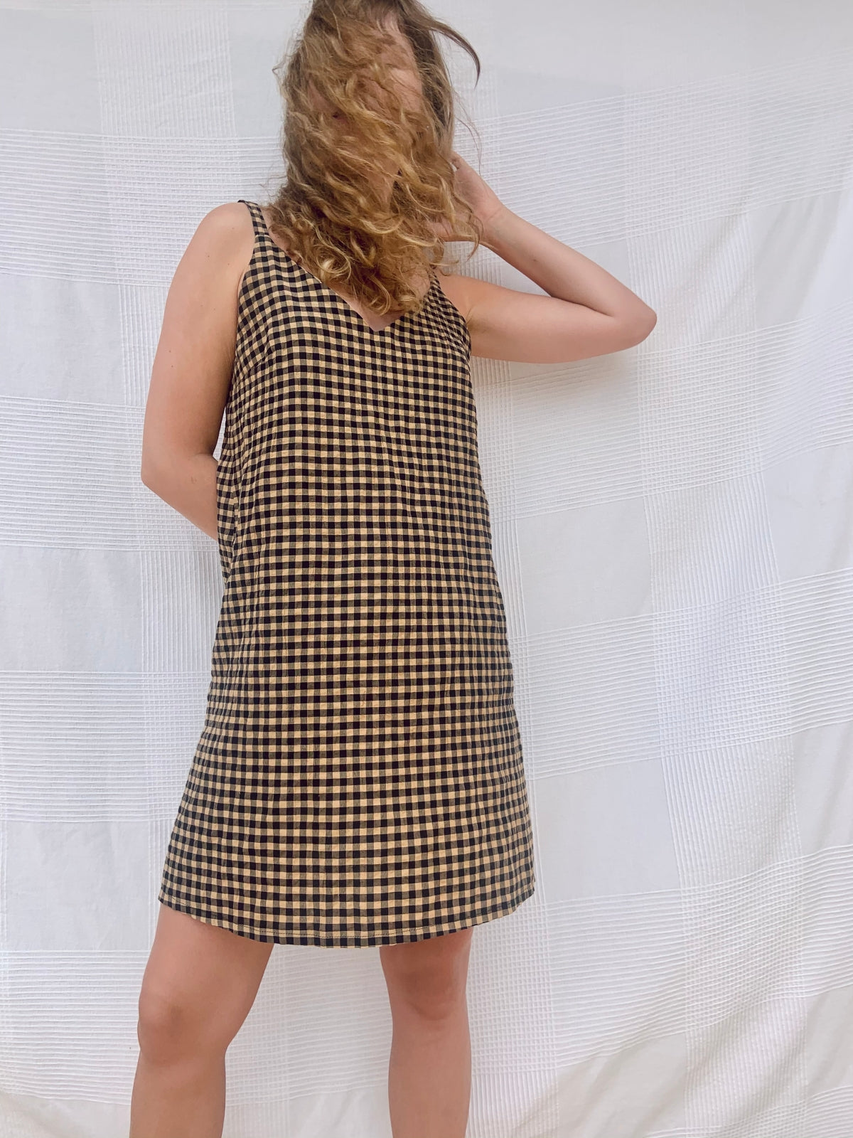 Summer Dress - Black/Brown Checked