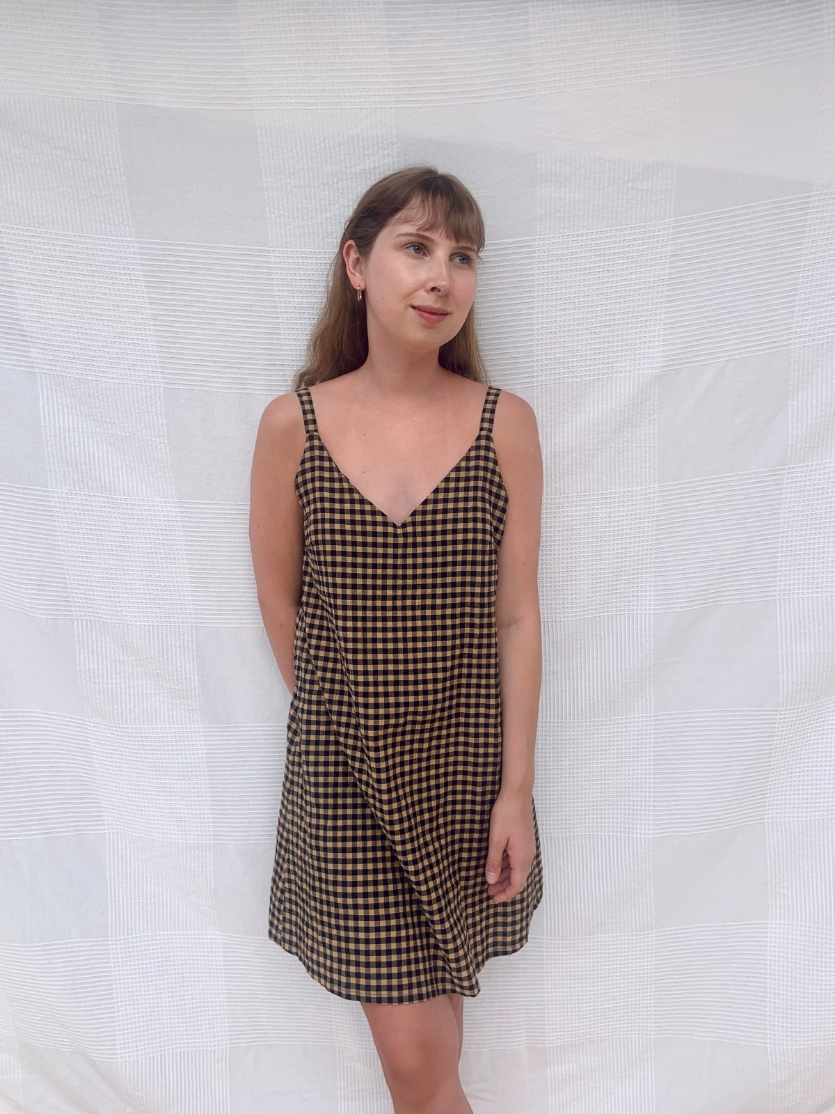 Summer Dress - Black/Brown Checked