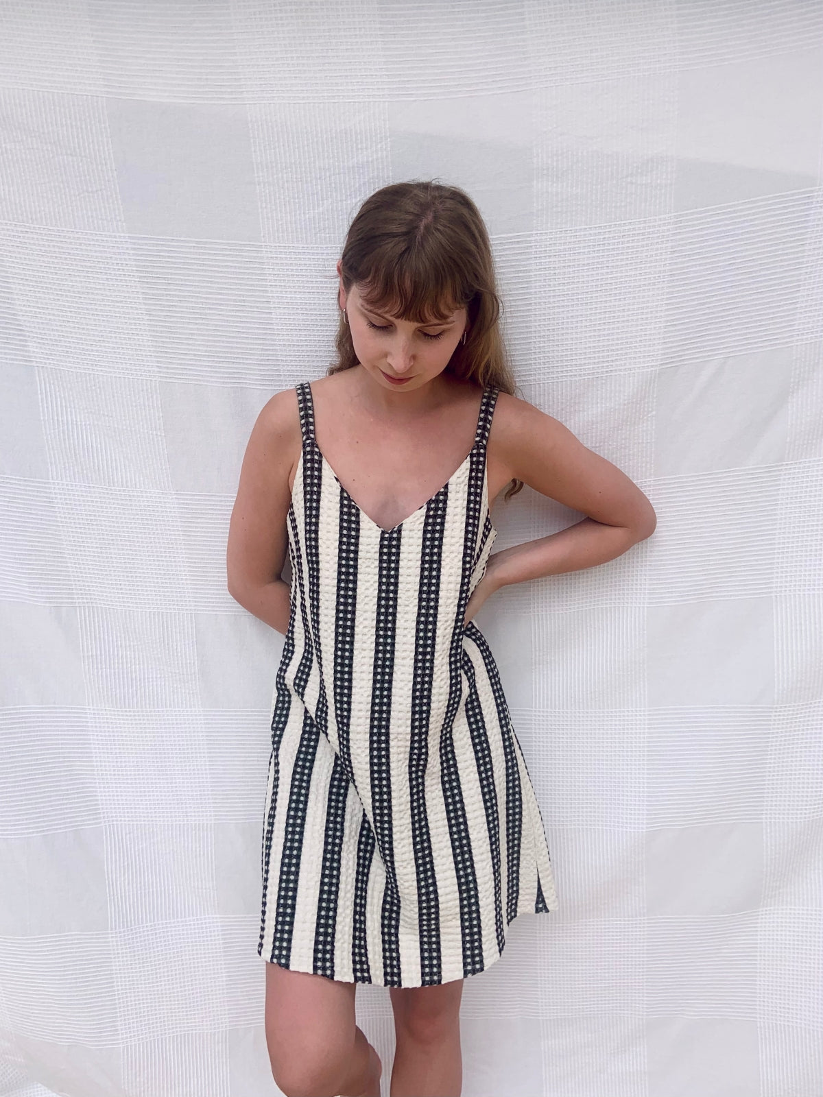 Summer Dress - Black/Nature Stripes