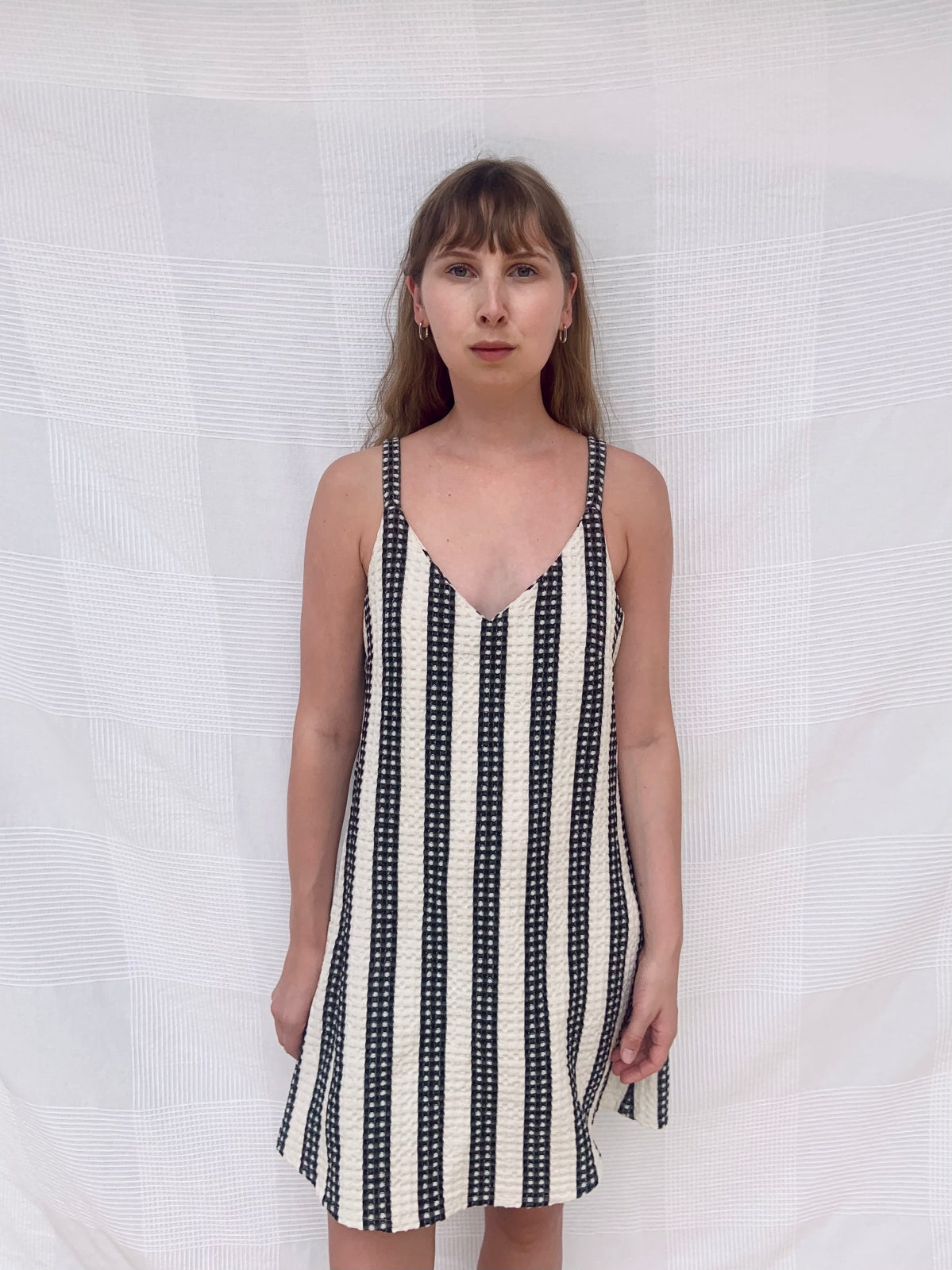 Summer Dress - Black/Nature Stripes