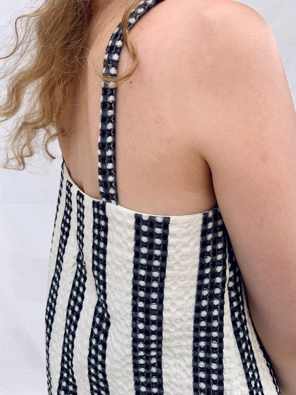 Summer Dress - Black/Nature Stripes