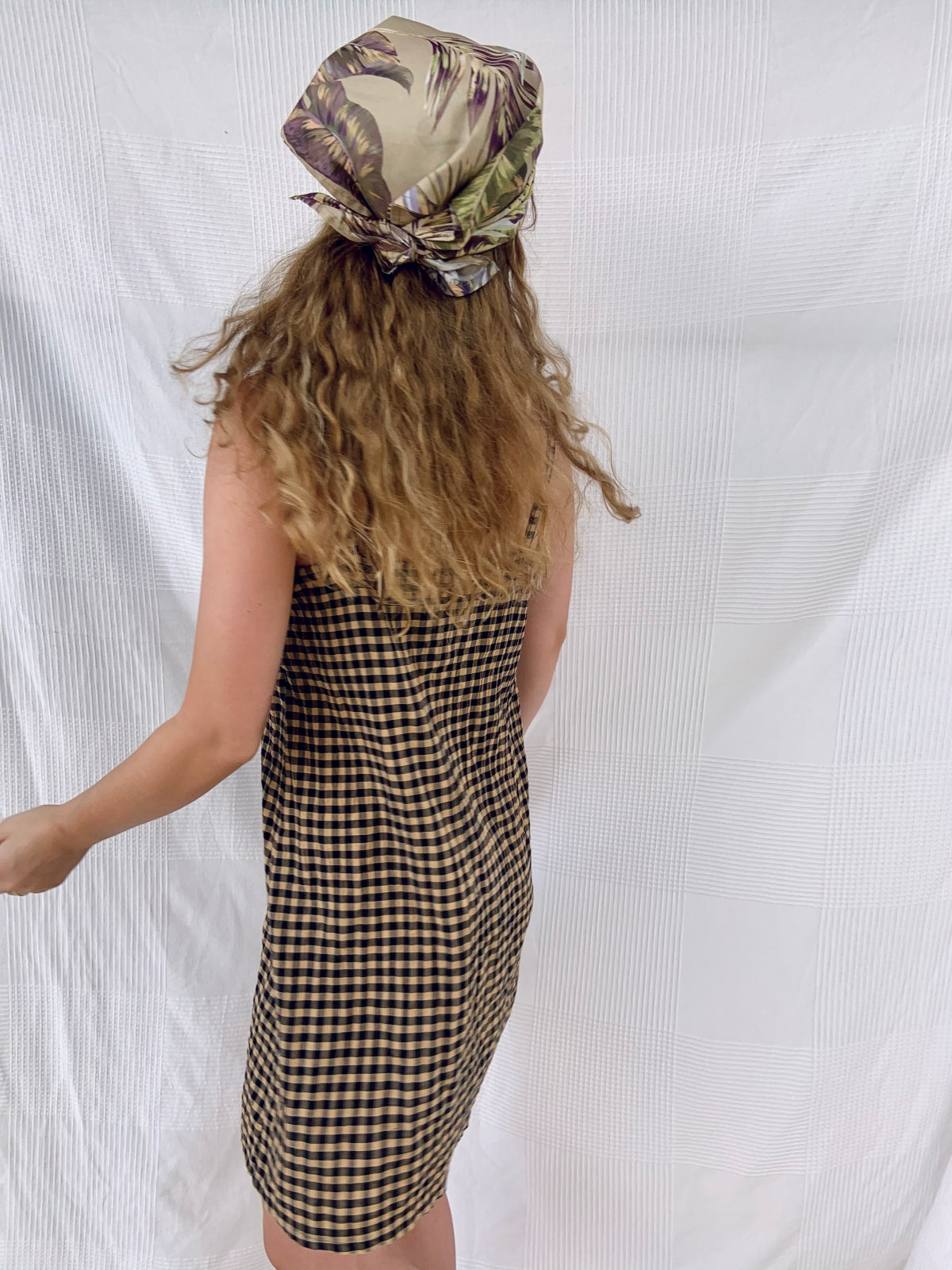 Summer Dress - Black/Brown Checked