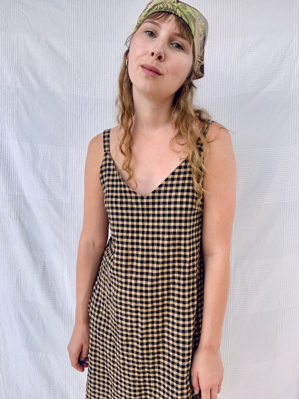Summer Dress - Black/Brown Checked
