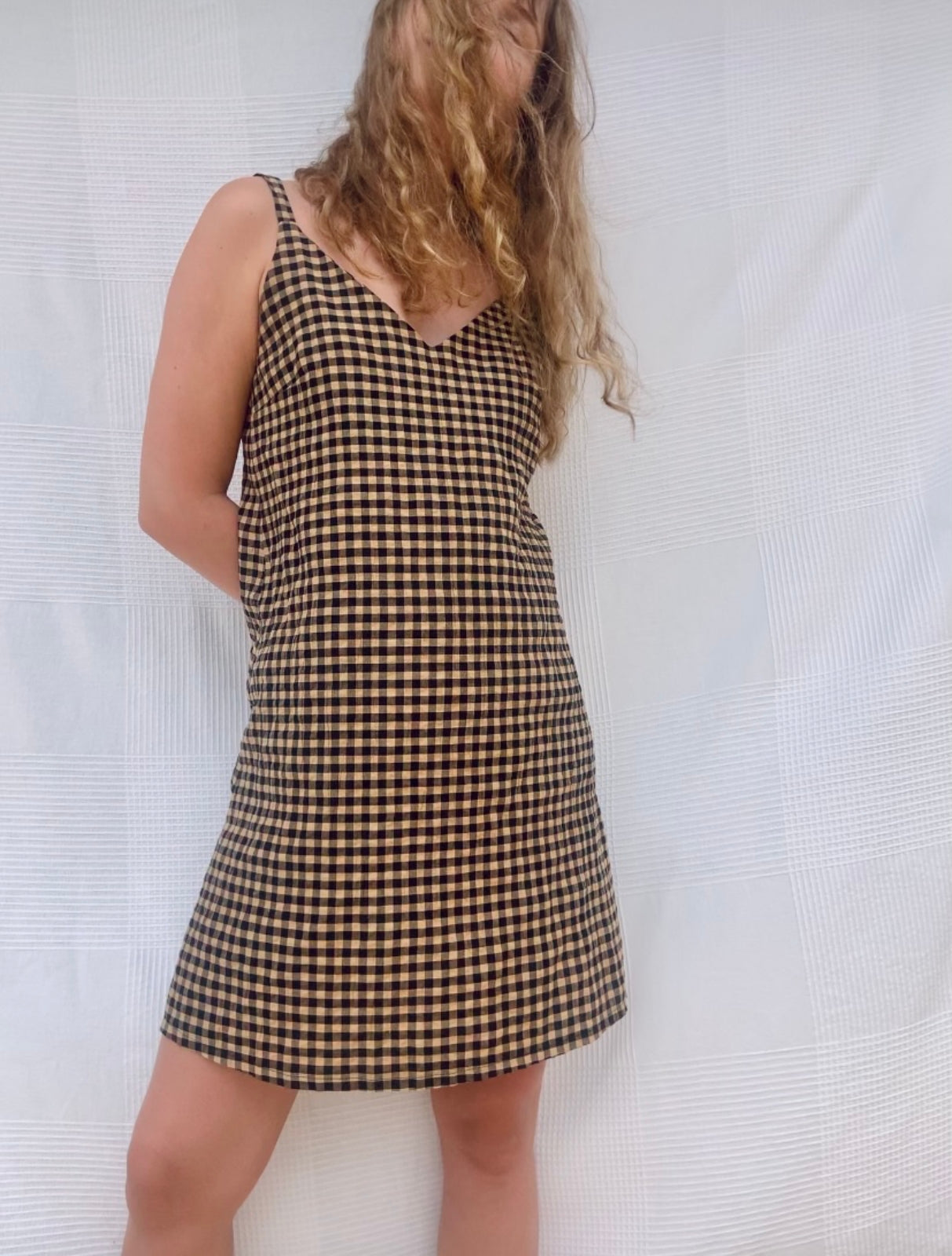 Summer Dress - Black/Brown Checked