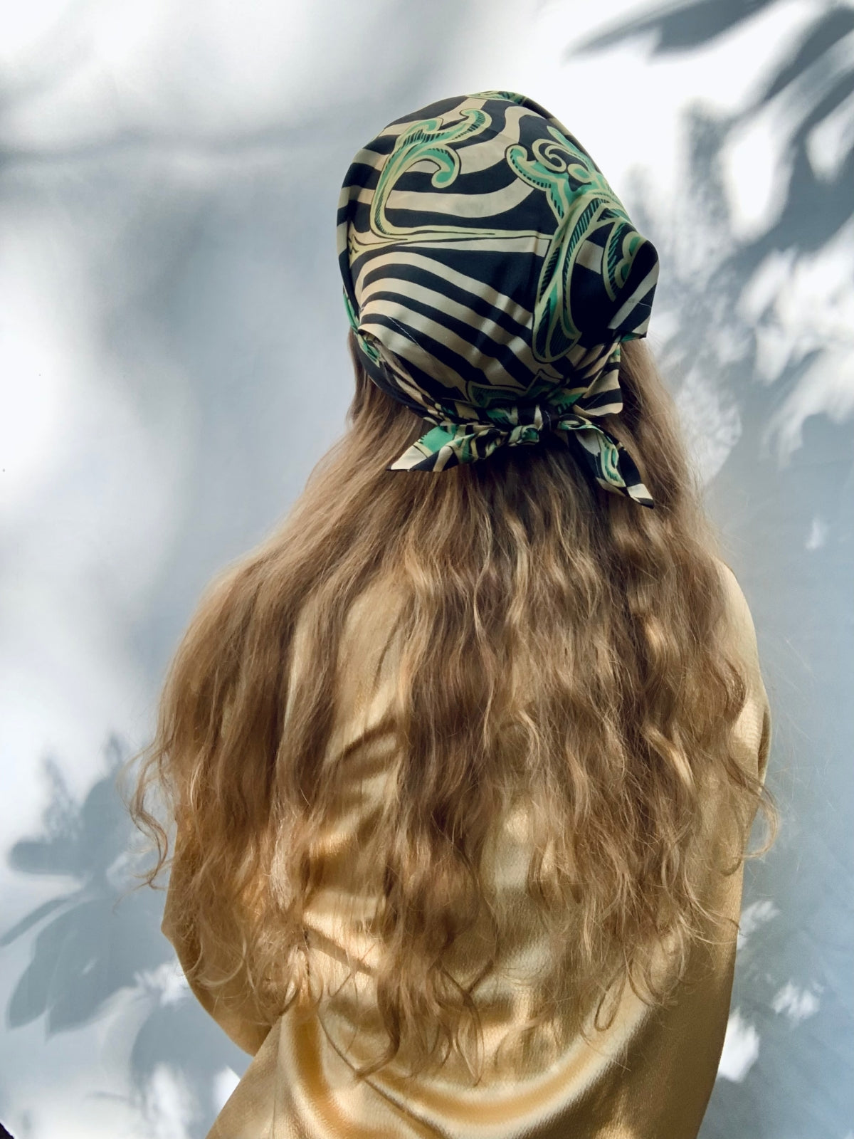 Scarf/ Bandana - Royal Green Flowers