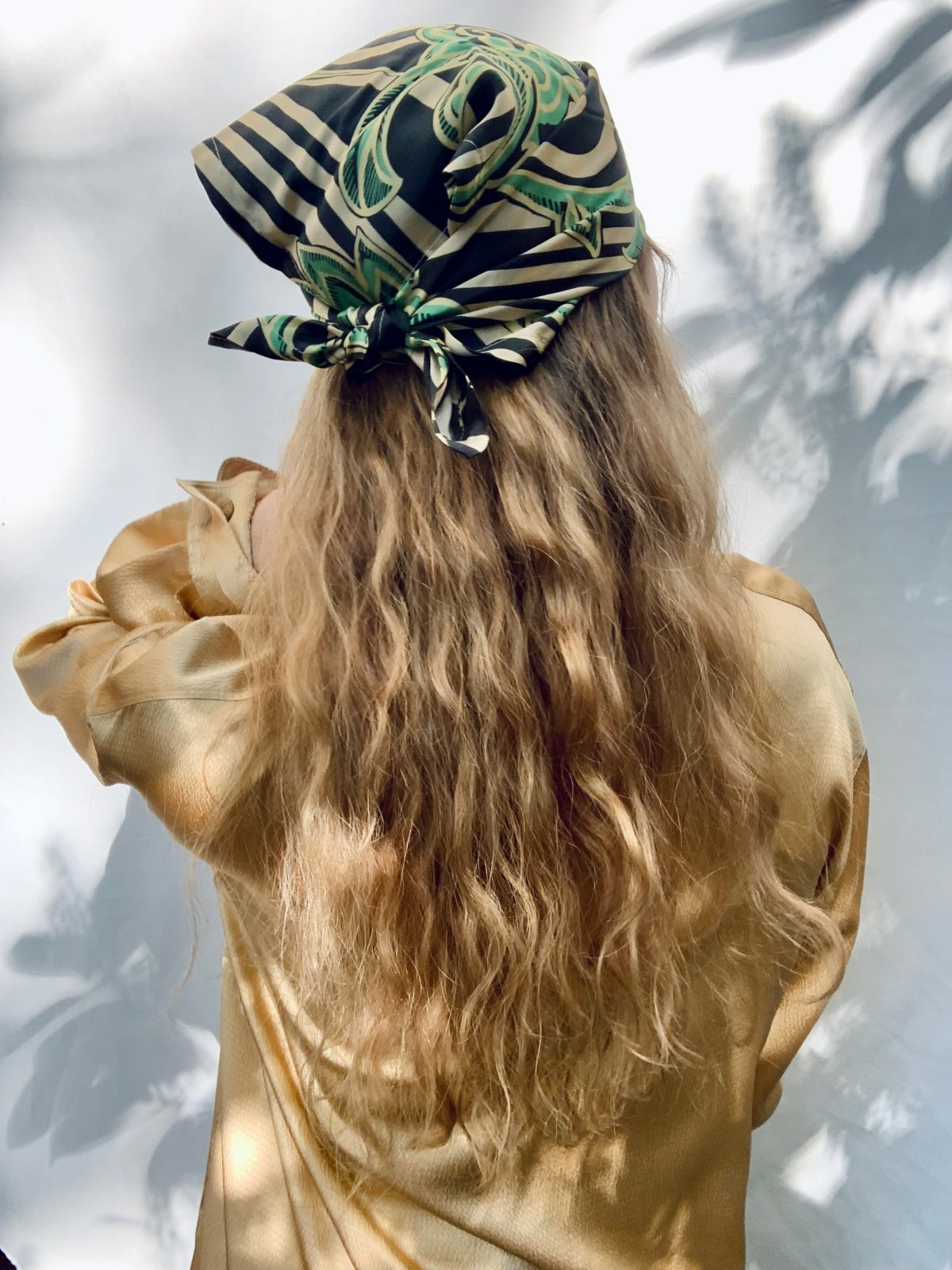Scarf/ Bandana - Royal Green Flowers