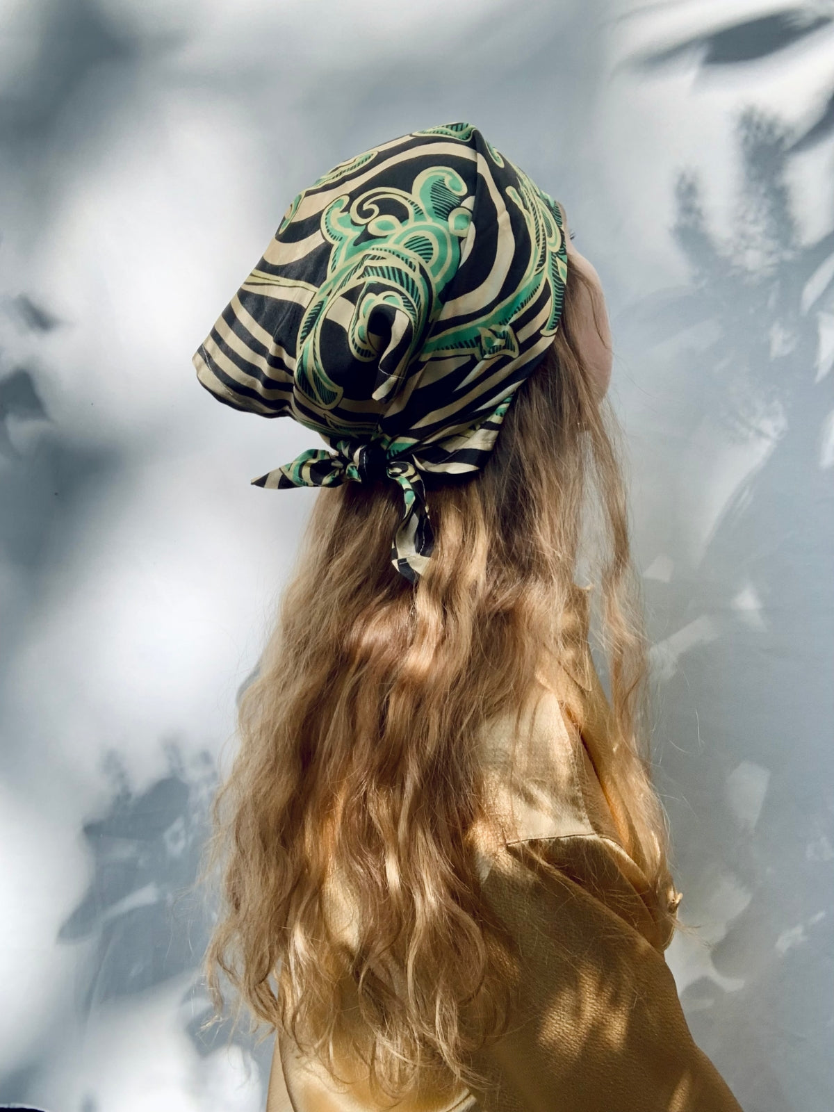 Scarf/ Bandana - Royal Green Flowers