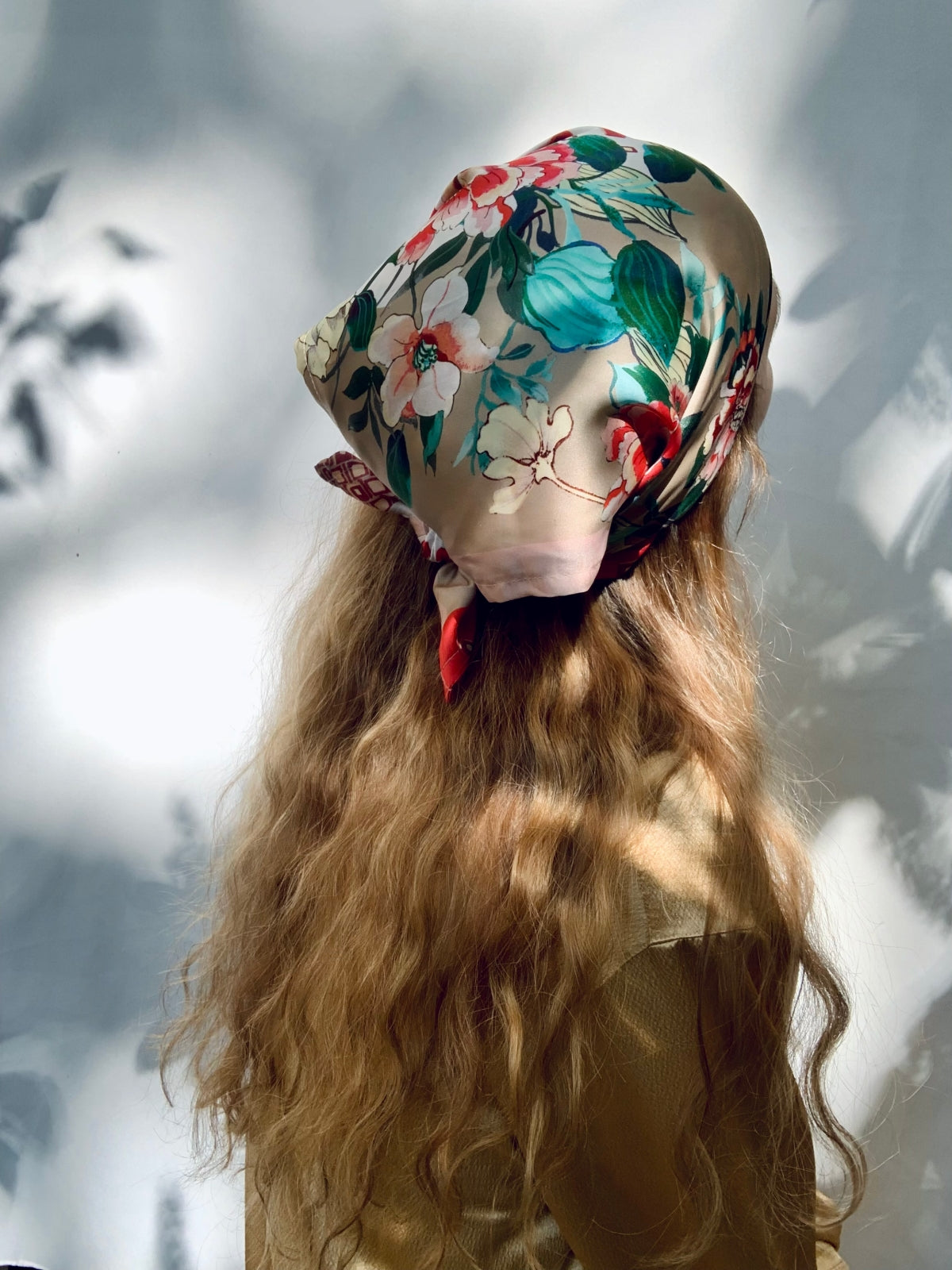 Scarf/ Bandana - Beige Flowers