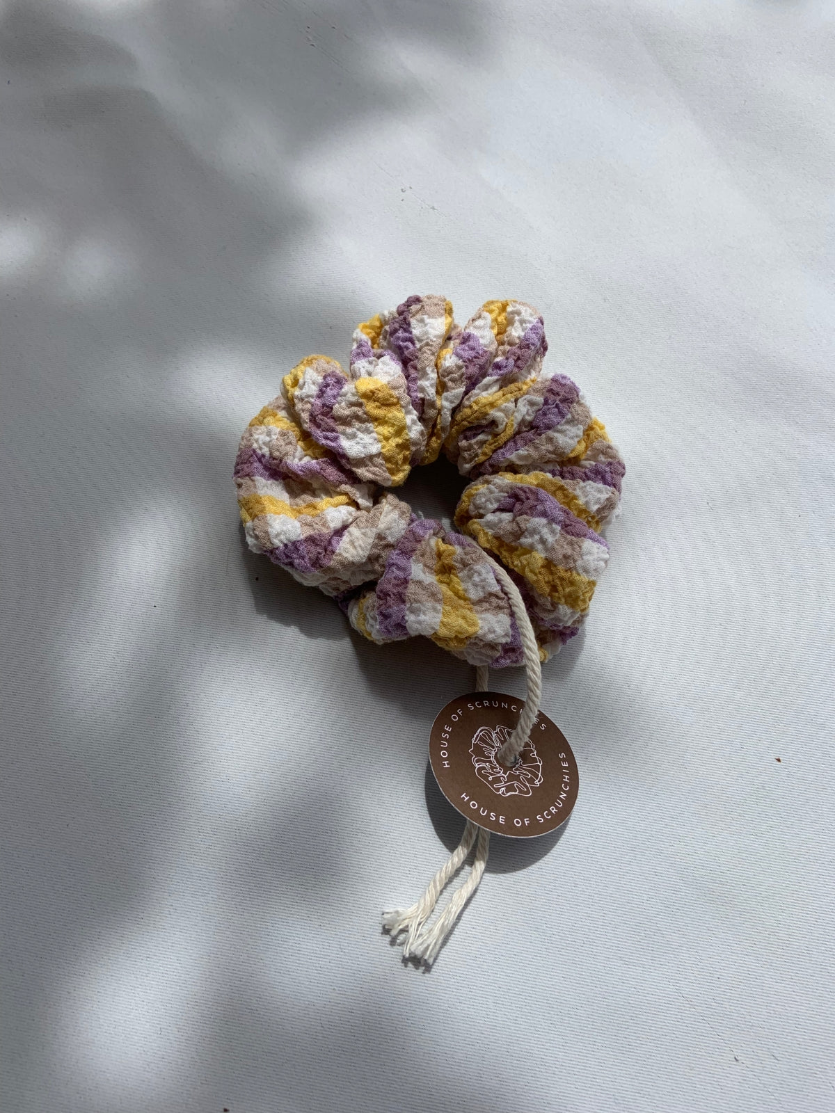 Scrunchie - Purple/Yellow Check