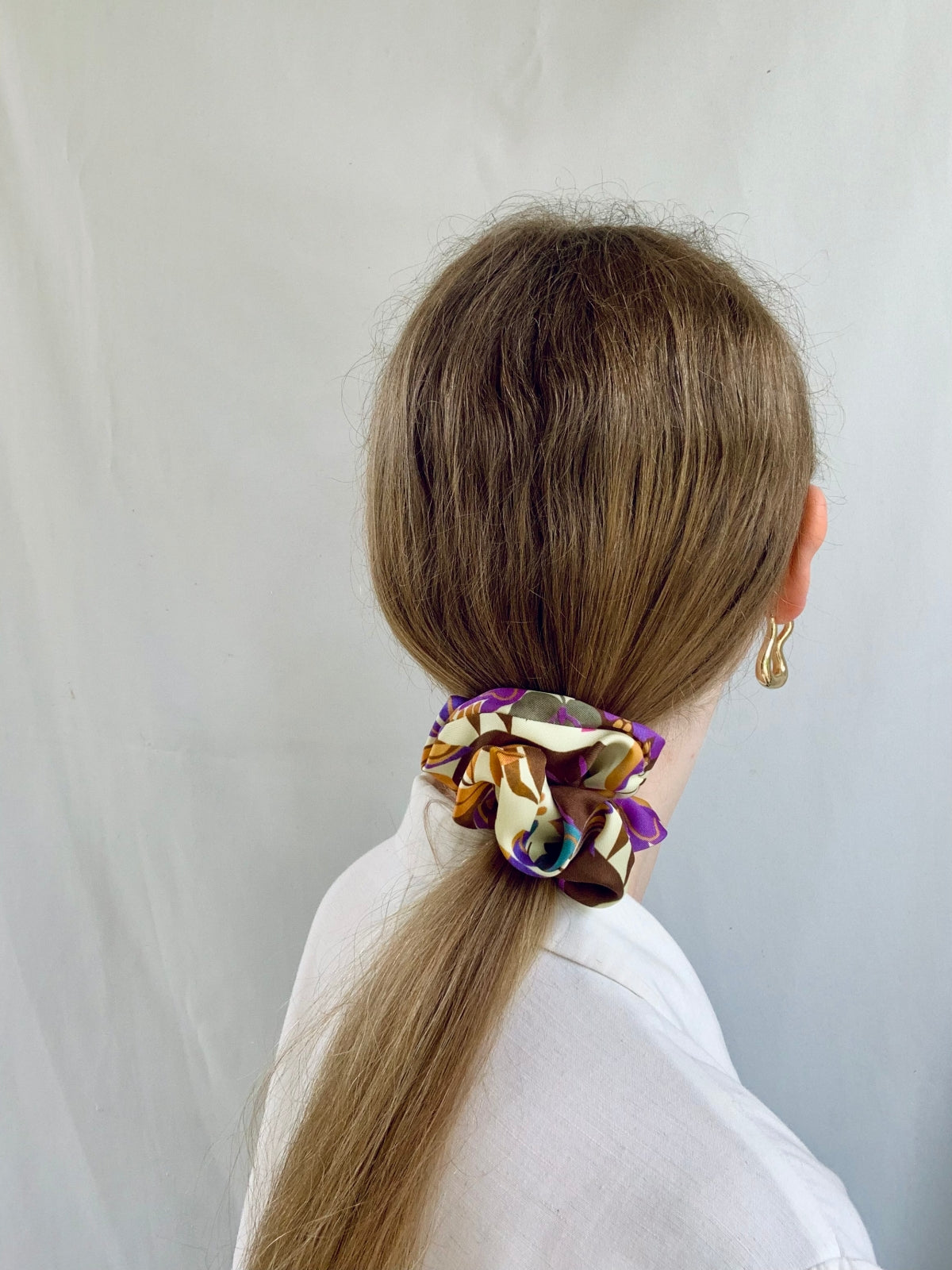 Scrunchie - Purple/Brown Jungle