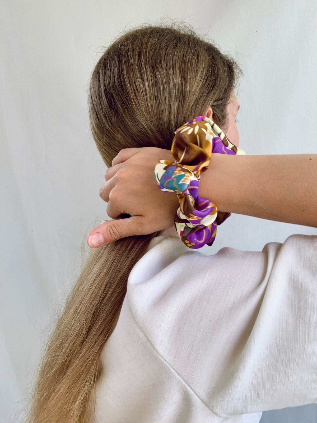 Scrunchie - Purple/Brown Jungle
