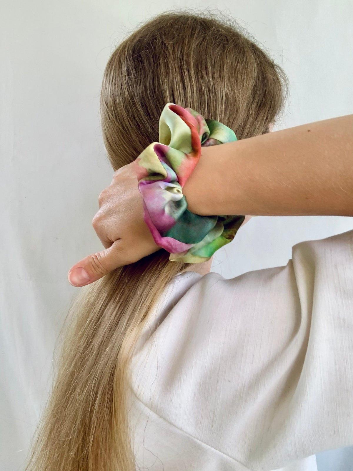 Scrunchie - Watercoloured Pink/Green