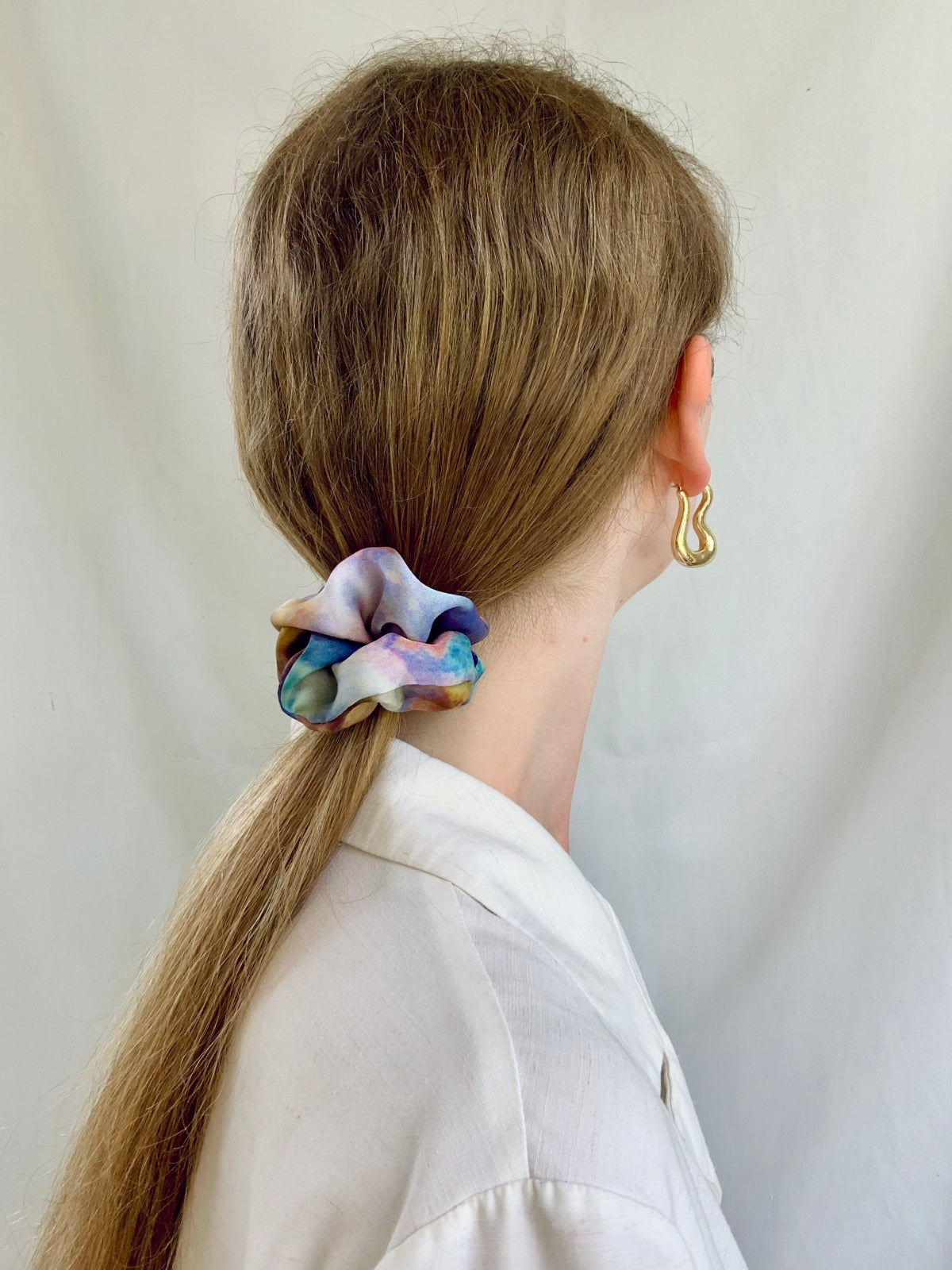 Scrunchie - Blue Multi Watercolours