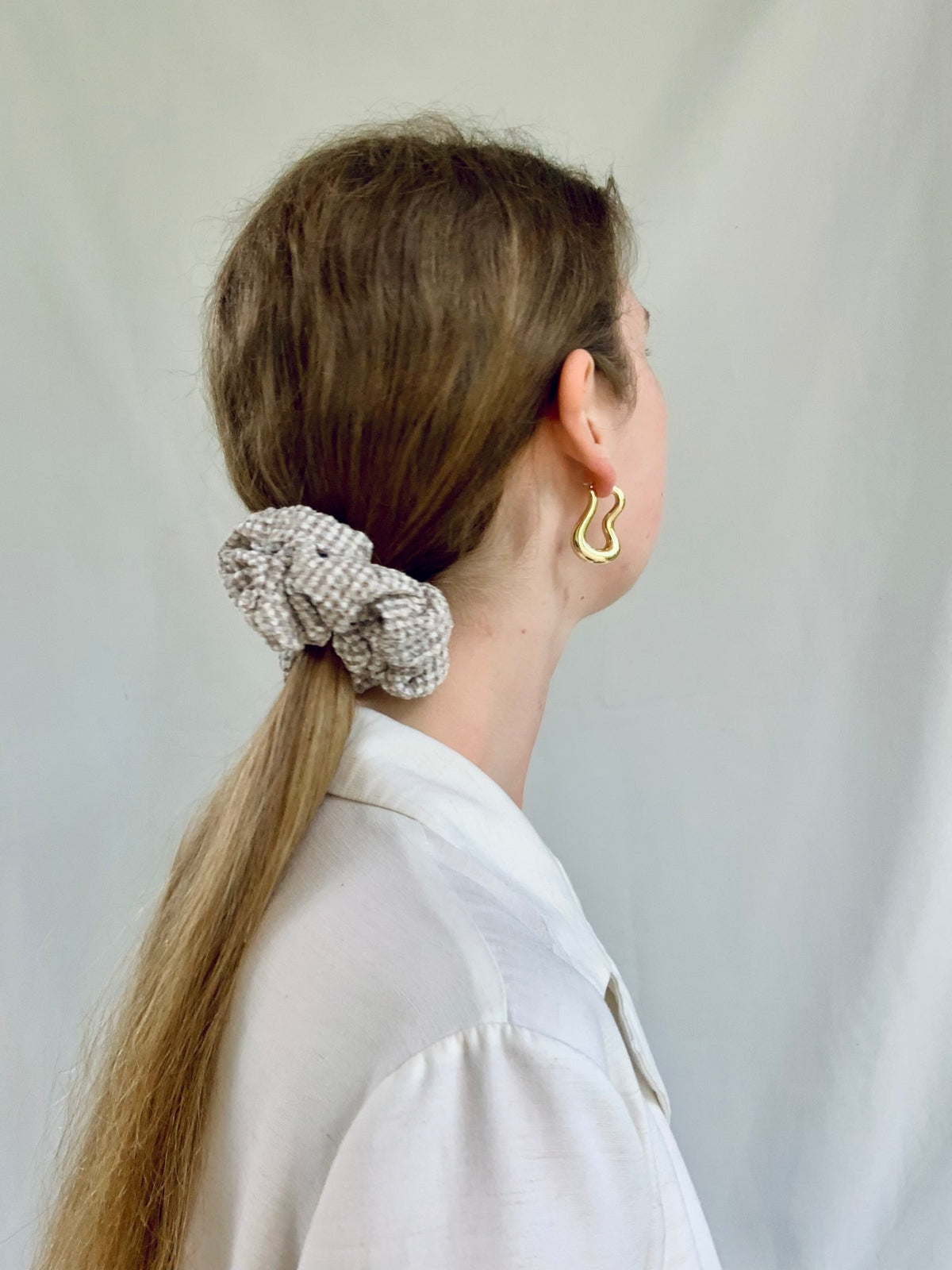 Scrunchie - Beige Check