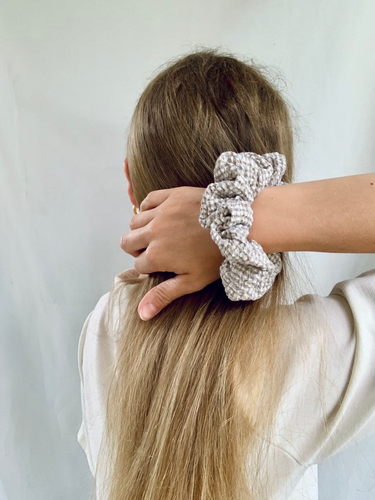 Scrunchie - Beige Check