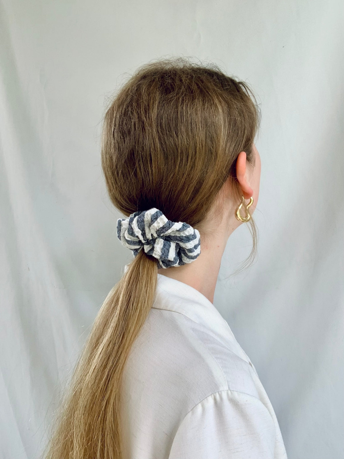 Scrunchie - Blue/White Striped