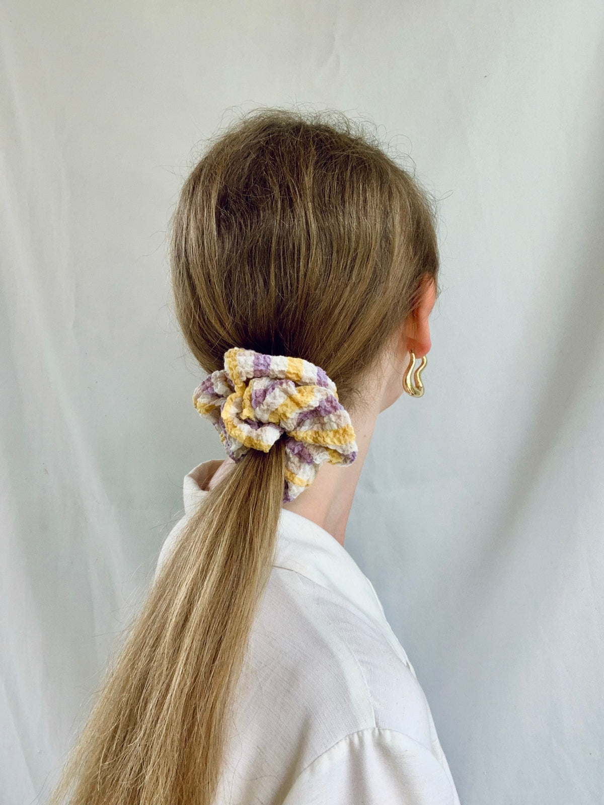 Scrunchie - Purple/Yellow Check