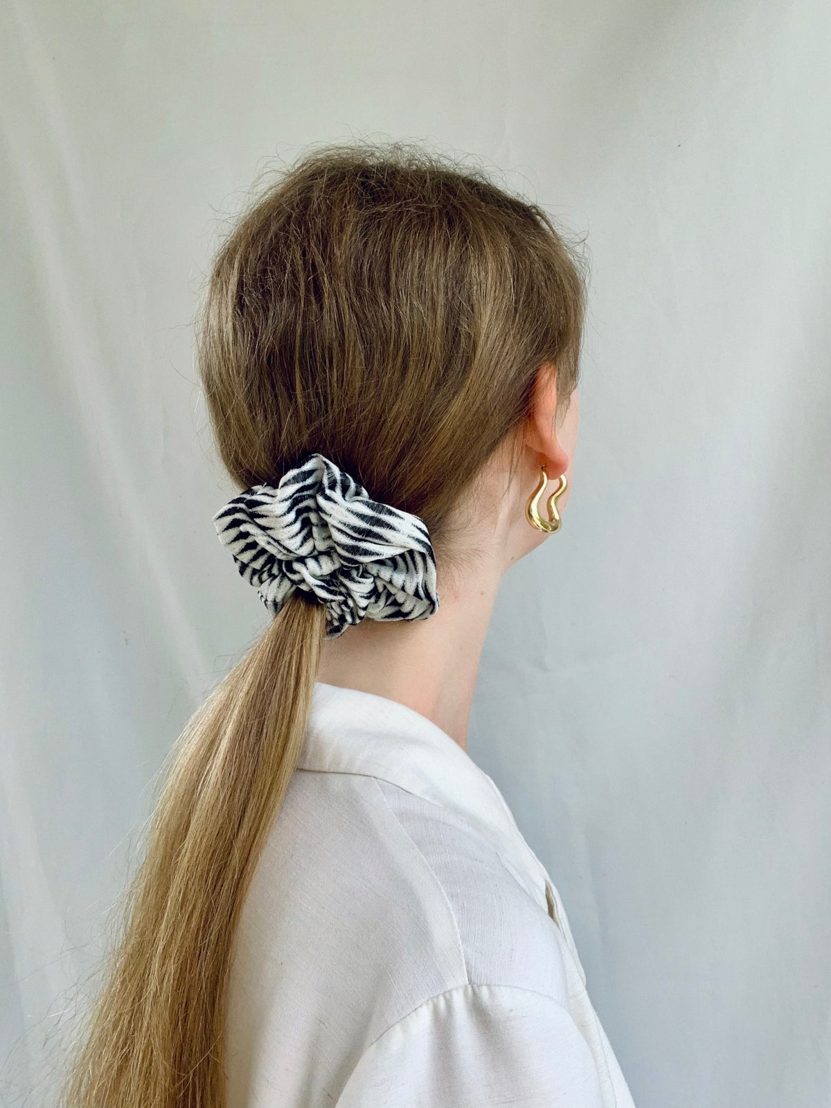 Scrunchie - Black/White Diamond