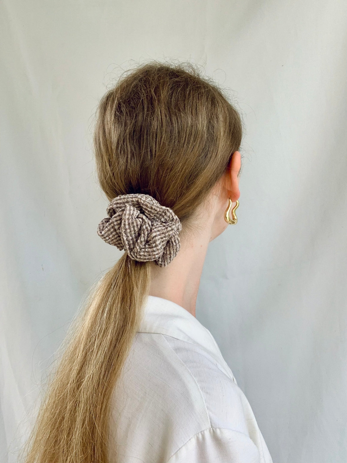 Scrunchies - Dark Brown Check