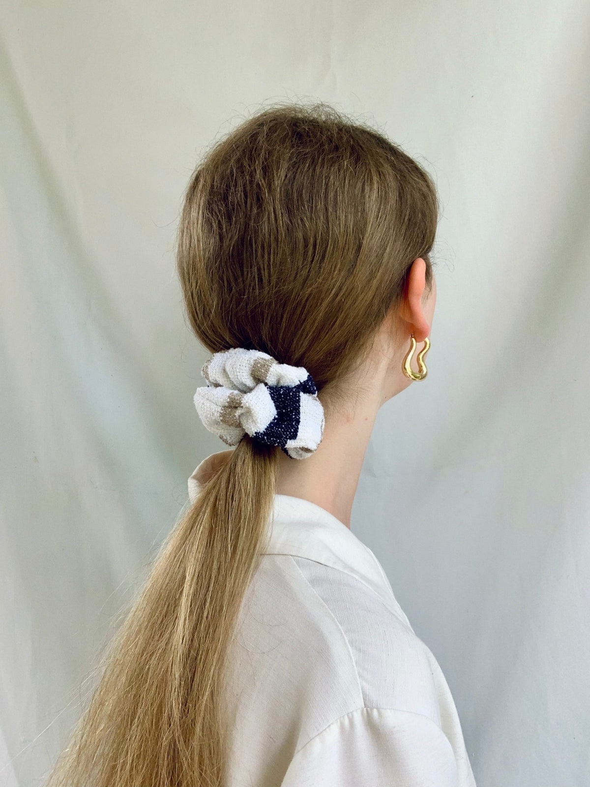 Scrunchie - Beach Blue Striped