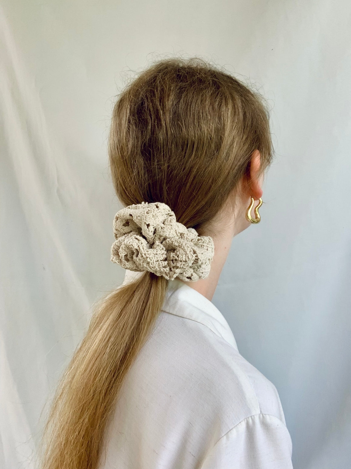Scrunchie - Sand Crochet - Extra Large