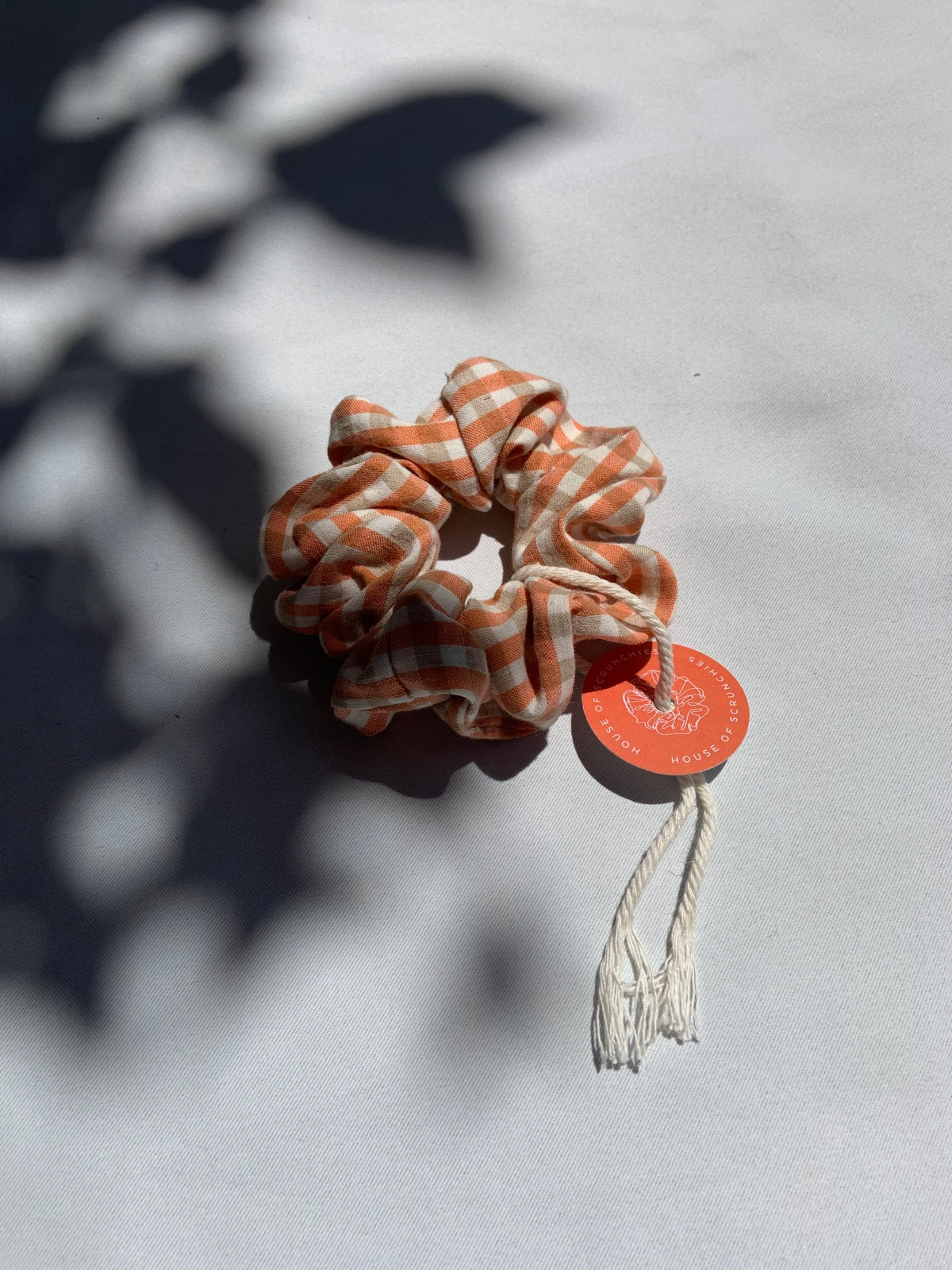 Scrunchie - Orange/Brown Check