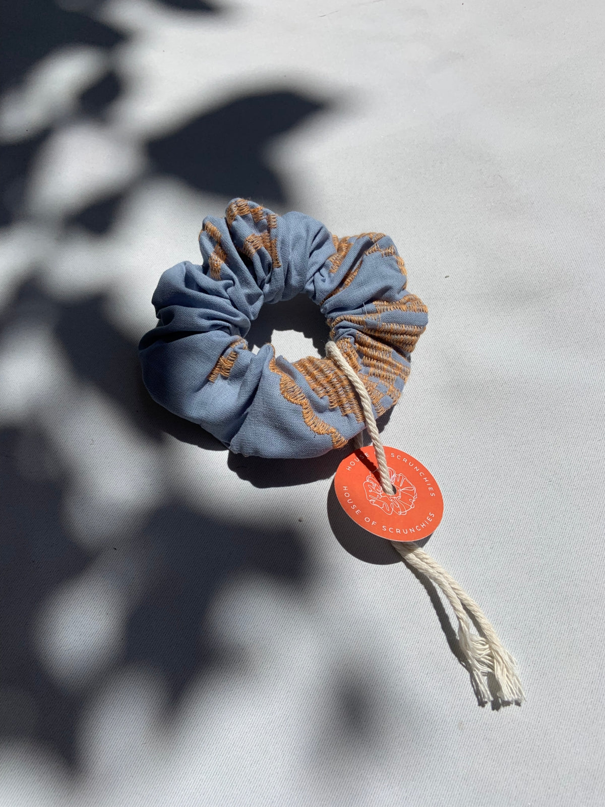 Scrunchie - Aztec Embroidery Blue/Orange