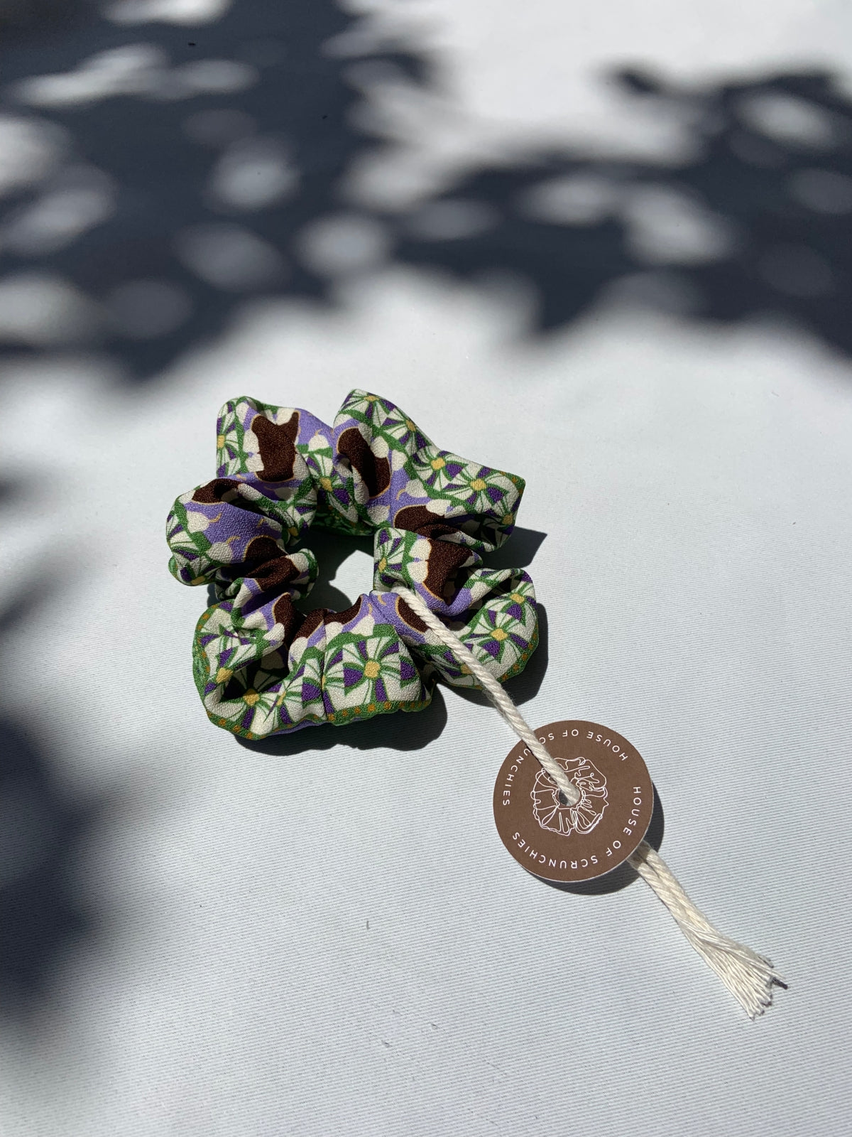 Scrunchie - Green Retro Pattern