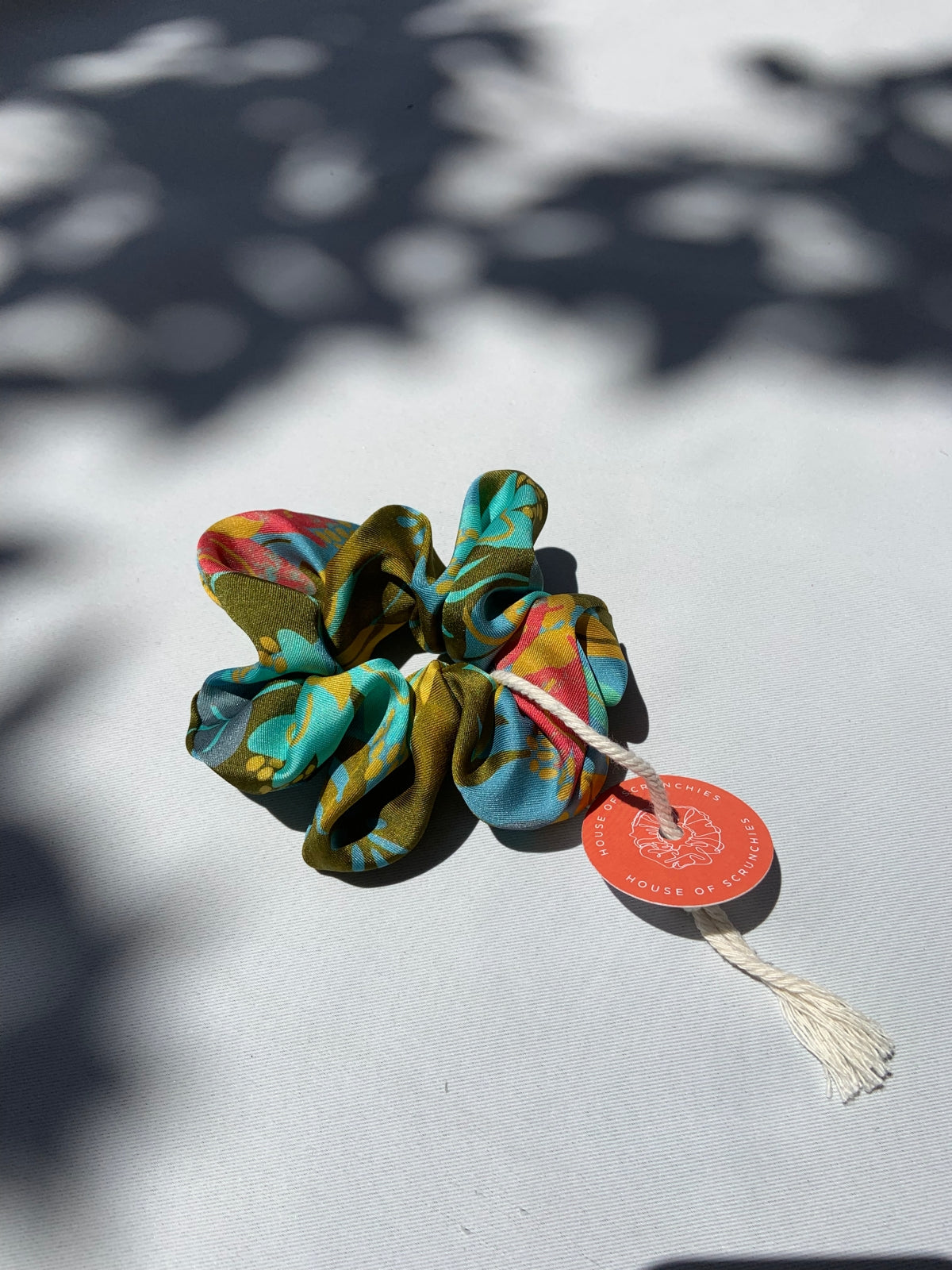 Scrunchie - Blue/Olive Jungle