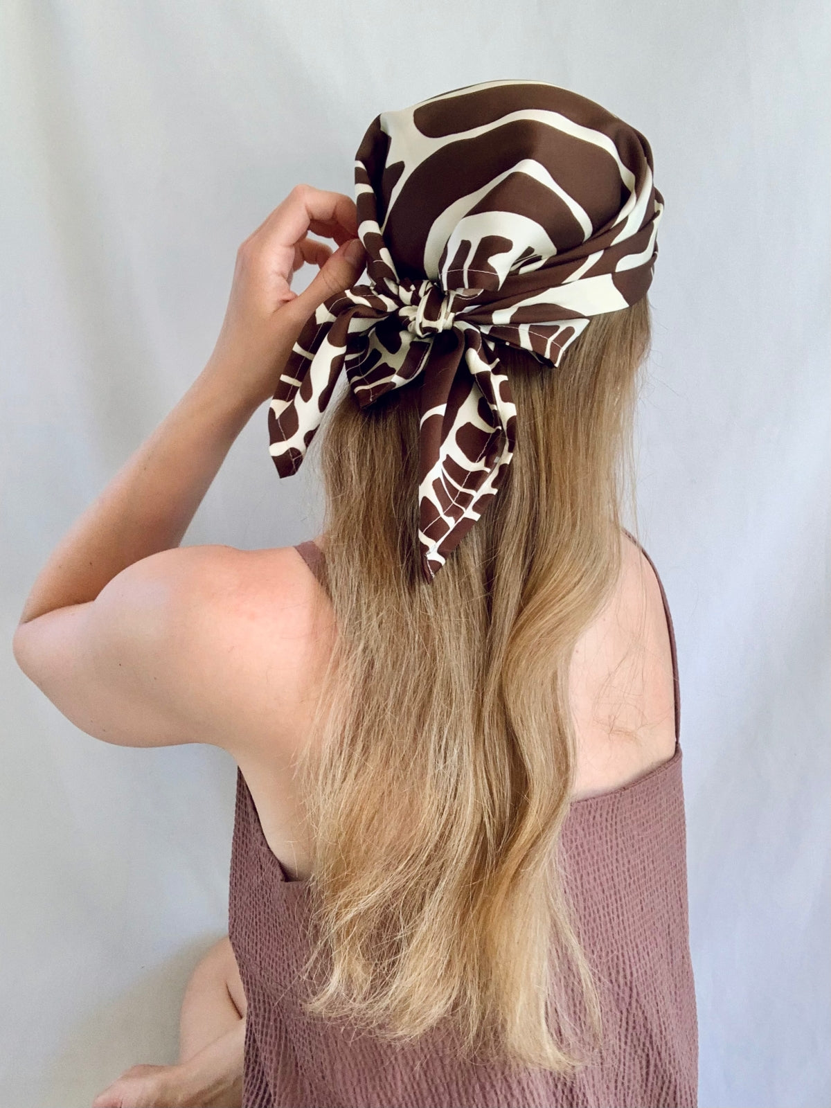 Scarf/ Bandana - Creme/ Brown