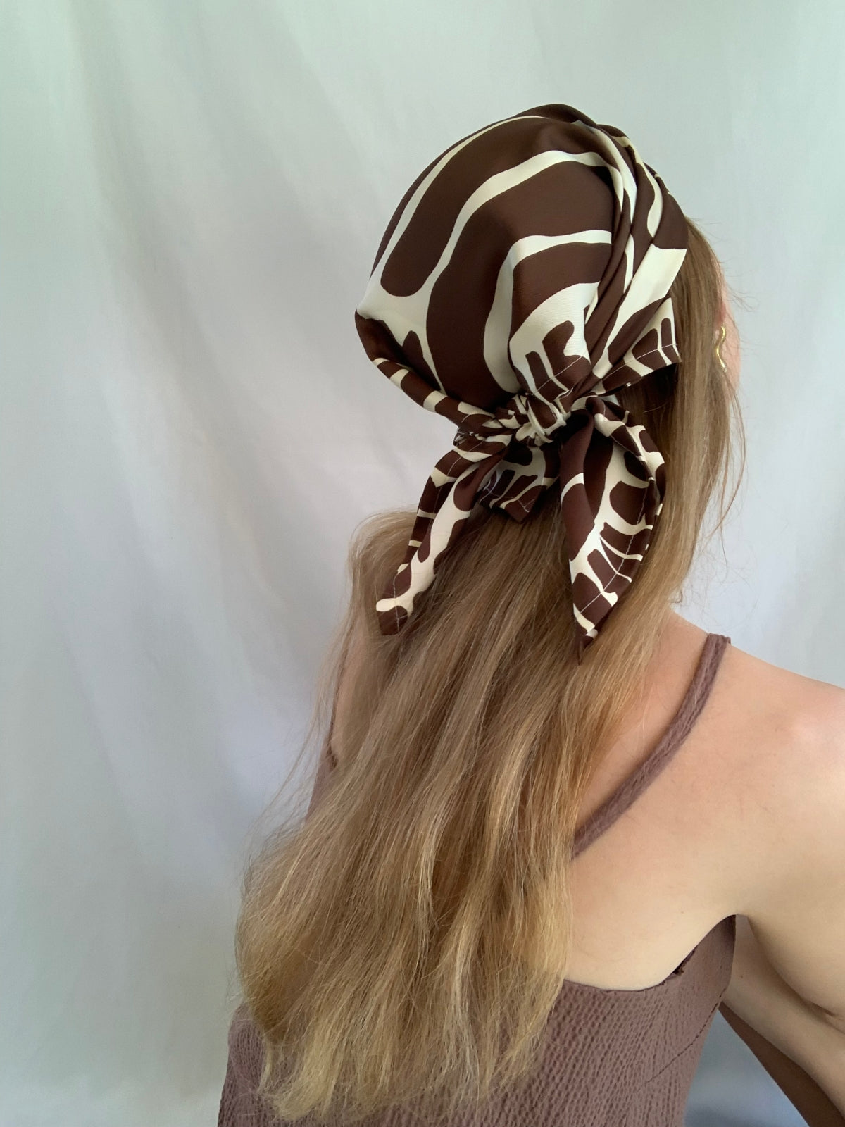 Scarf/ Bandana - Creme/ Brown