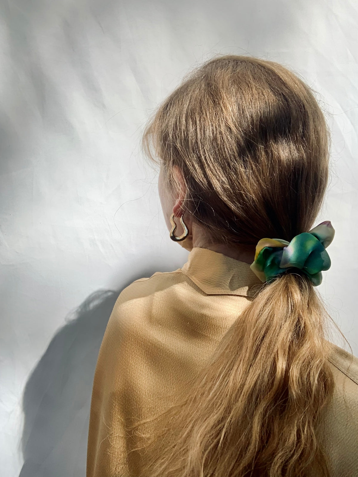 Scrunchie - Yellow/Green Watercolor