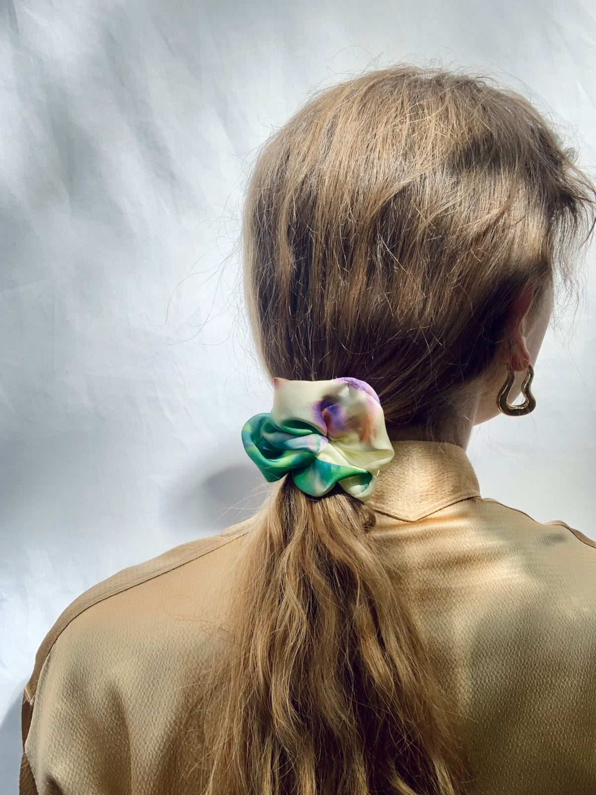 Scrunchie - Yellow/Green Watercolor