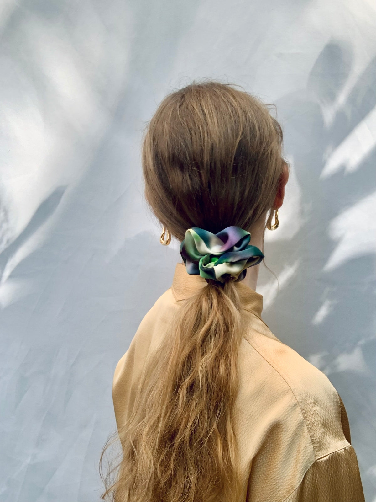 Scrunchie - Green/Beige Splash