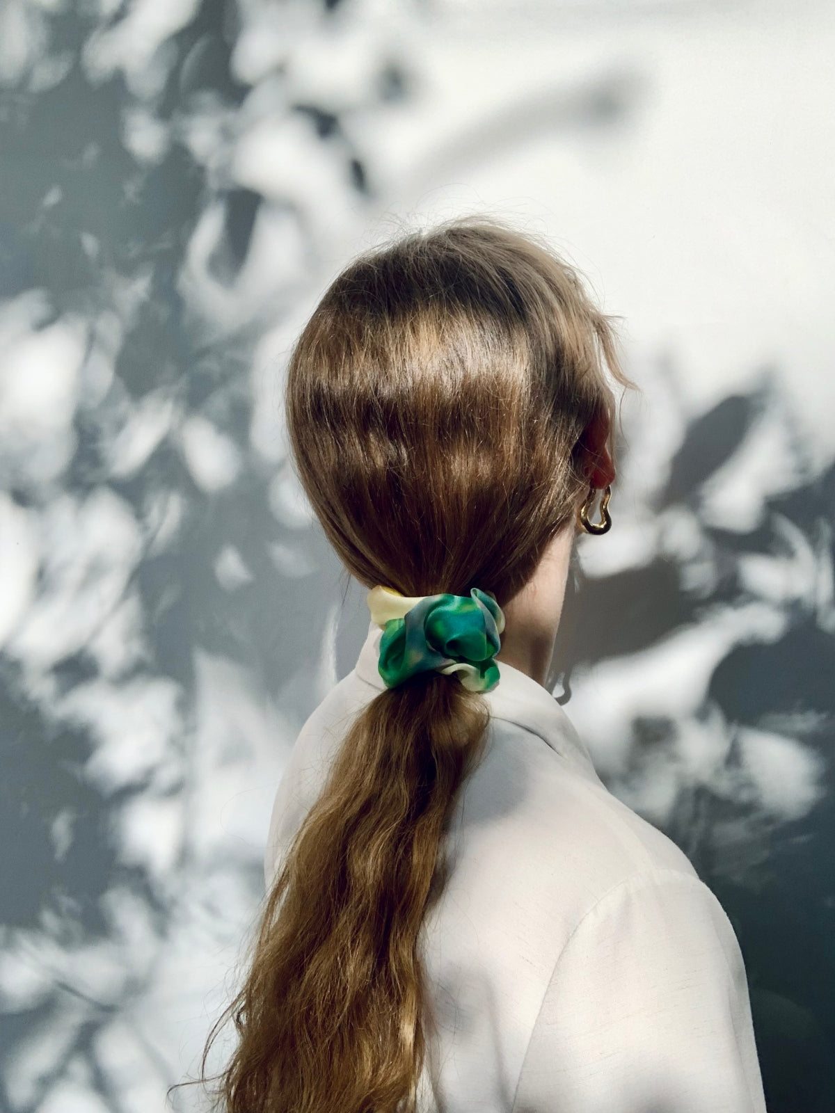 Scrunchie - Yellow/Green Watercolor