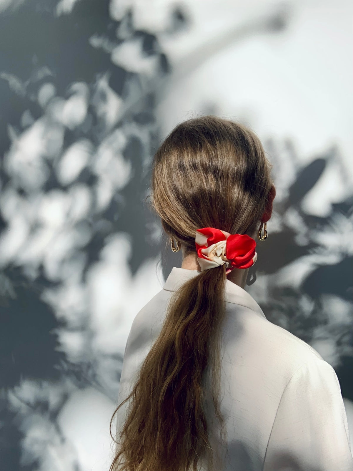 Scrunchie - Red/Pink Flower