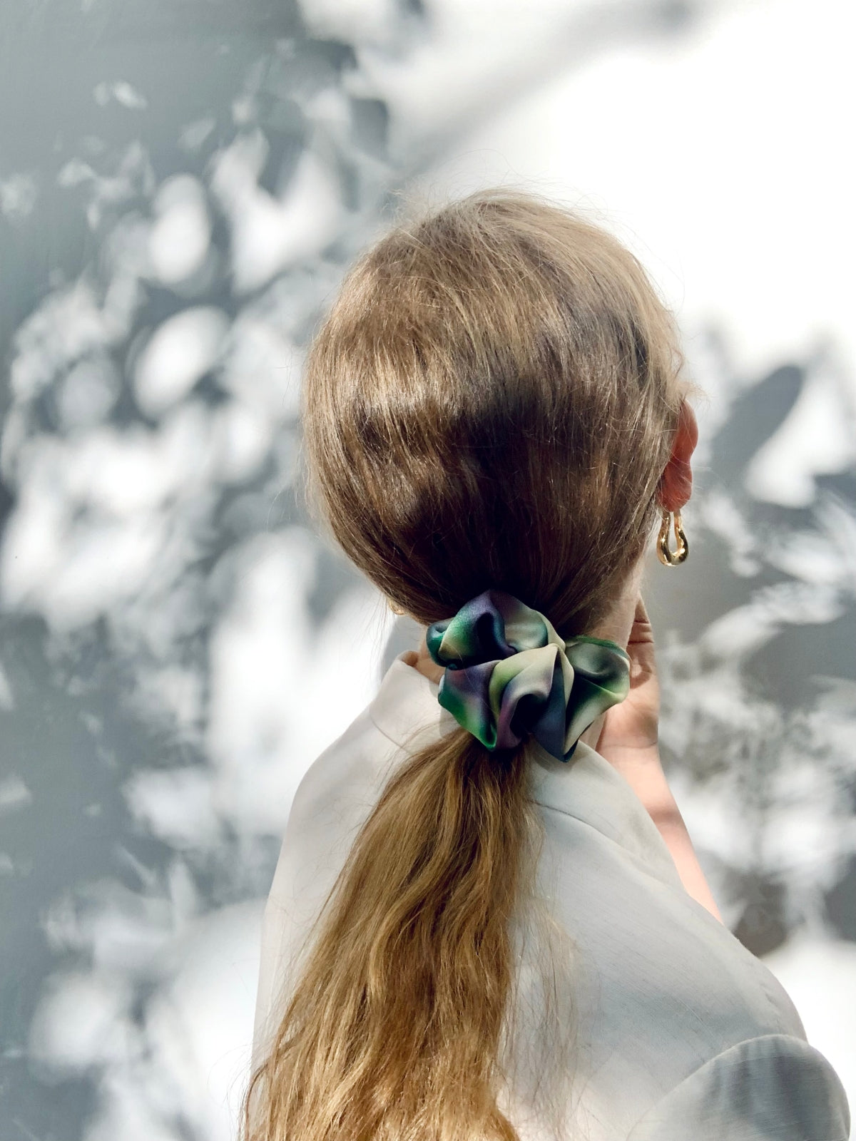 Scrunchie - Green/Beige Splash