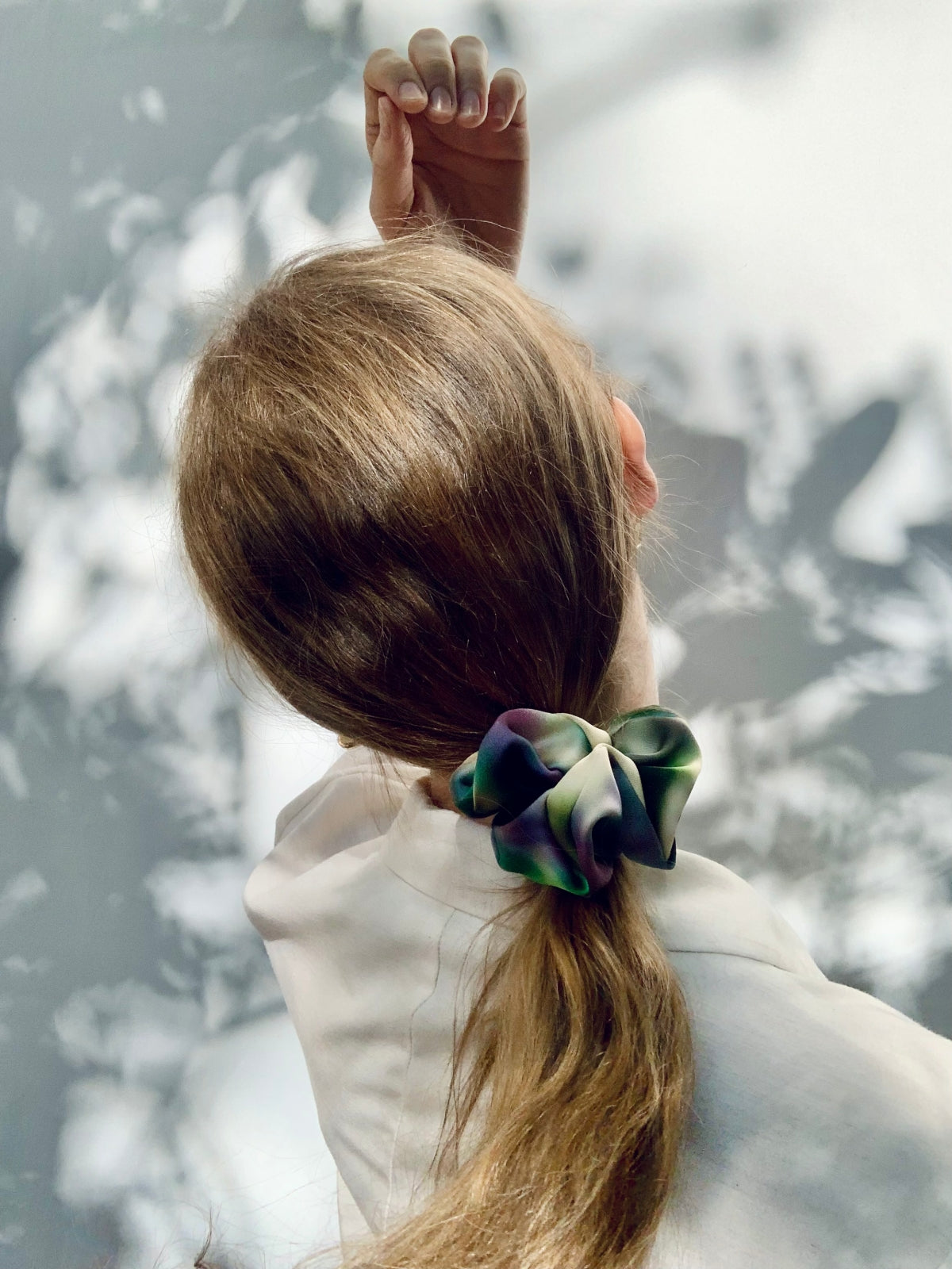 Scrunchie - Green/Beige Splash