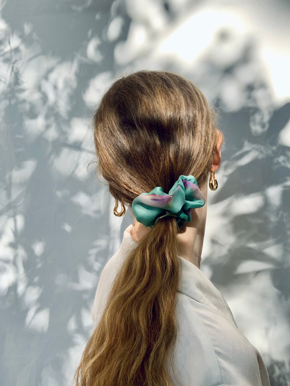 Scrunchie - Turquoise Watercolor