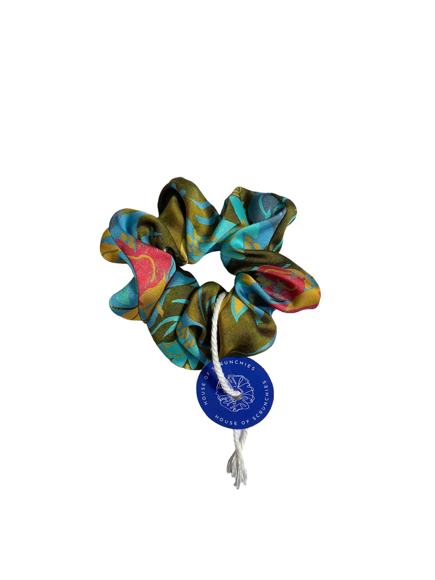 Scrunchie - Blue/Olive Jungle