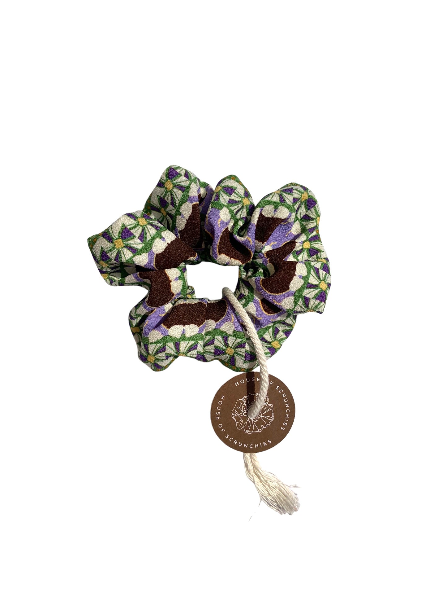 Scrunchie - Green Retro Pattern