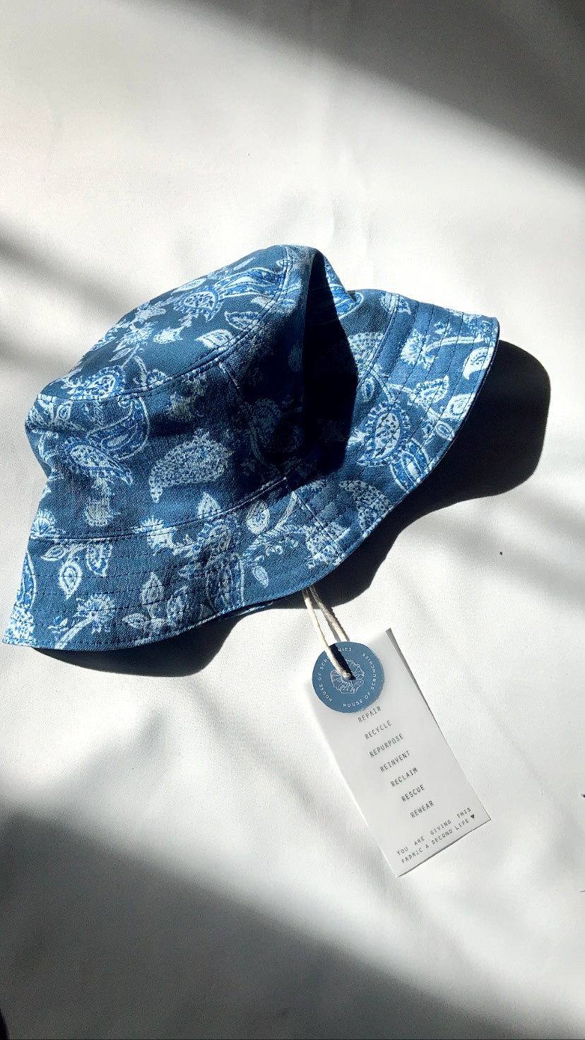 Bucket Hat - Denim Paisley