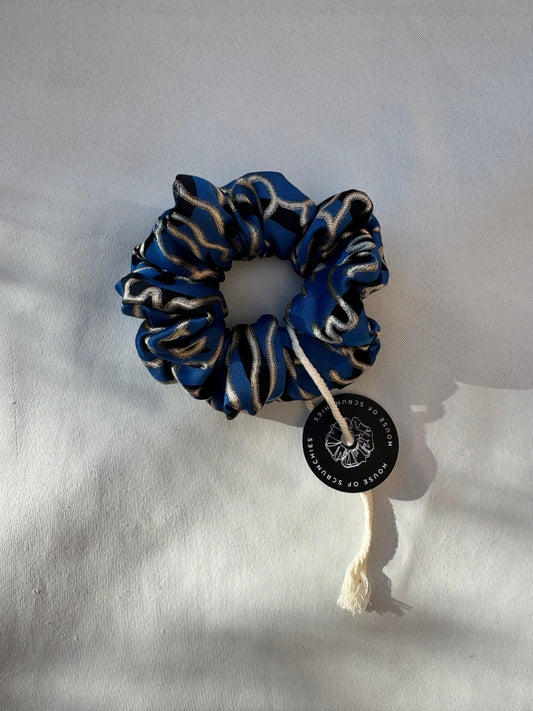 Scrunchie - Blau-Silber-Schwarz