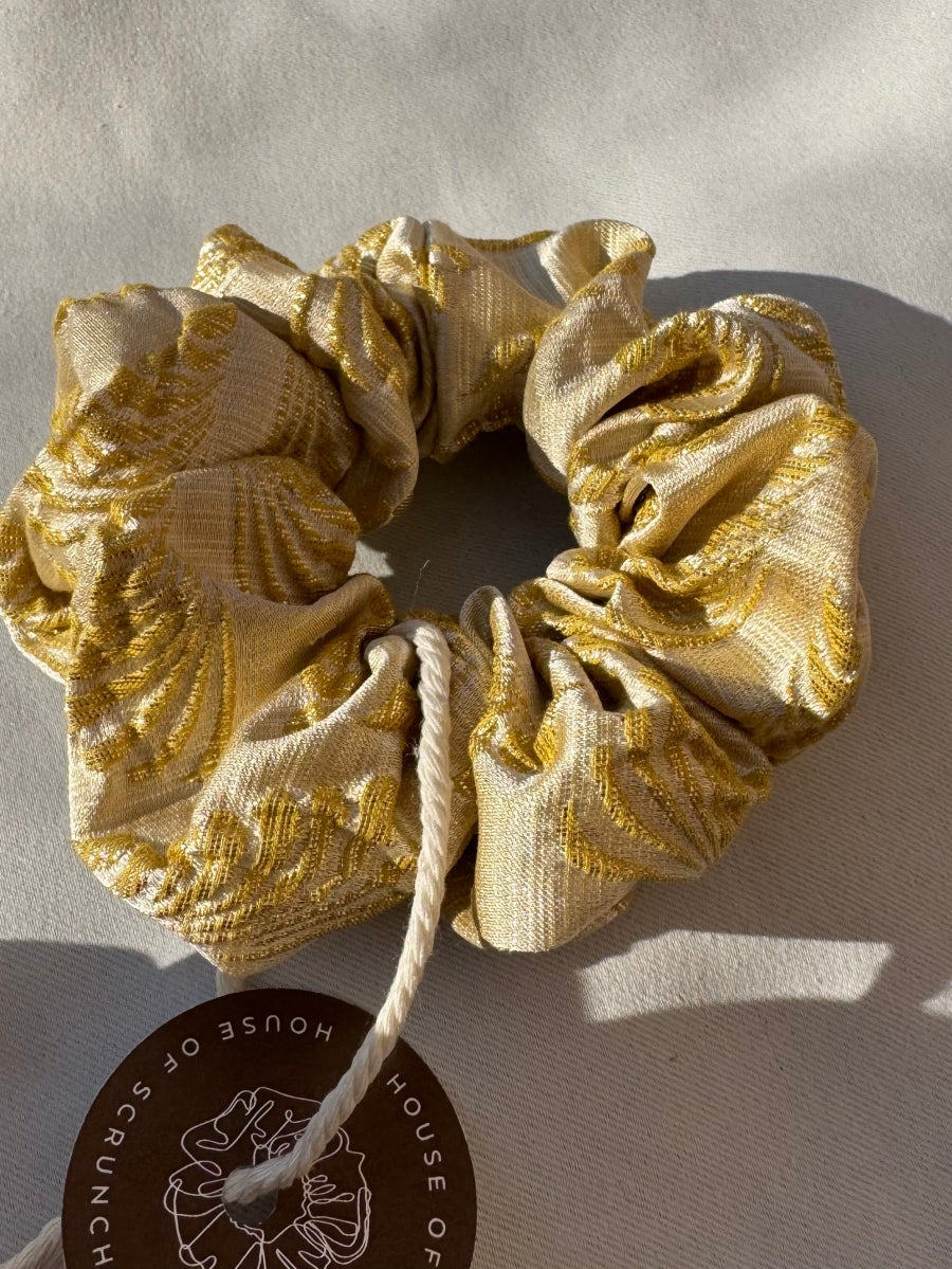 Scrunchie - Gelb-Gold Jacquard